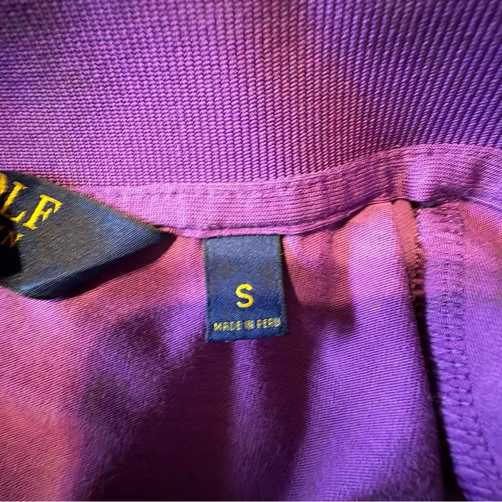 Polo Golf Ralph Lauren Mens Med Shirt AJGA Embroidered Big Pony Purple Buttons
